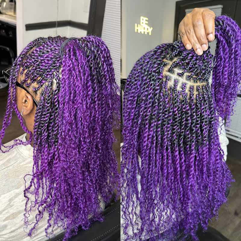 QVR Type 4C Afro Kinky Bulk Braiding Human Hair Extensions For Black Women - Image 15