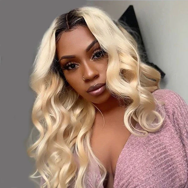 QVR Body Wave Lace Front Wigs 30 inch 1B/613 Blonde 13x4 Virgin Human Hair Wigs Ombre Color - Image 7