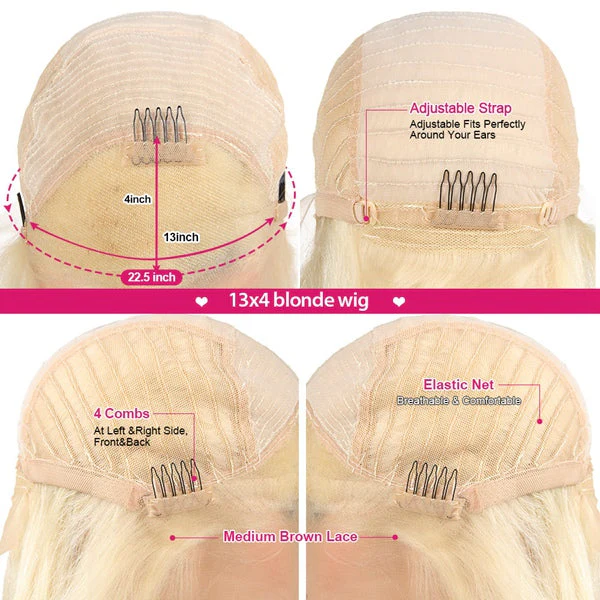 QVR Body Wave Lace Front Wigs 30 inch 1B/613 Blonde 13x4 Virgin Human Hair Wigs Ombre Color - Image 9