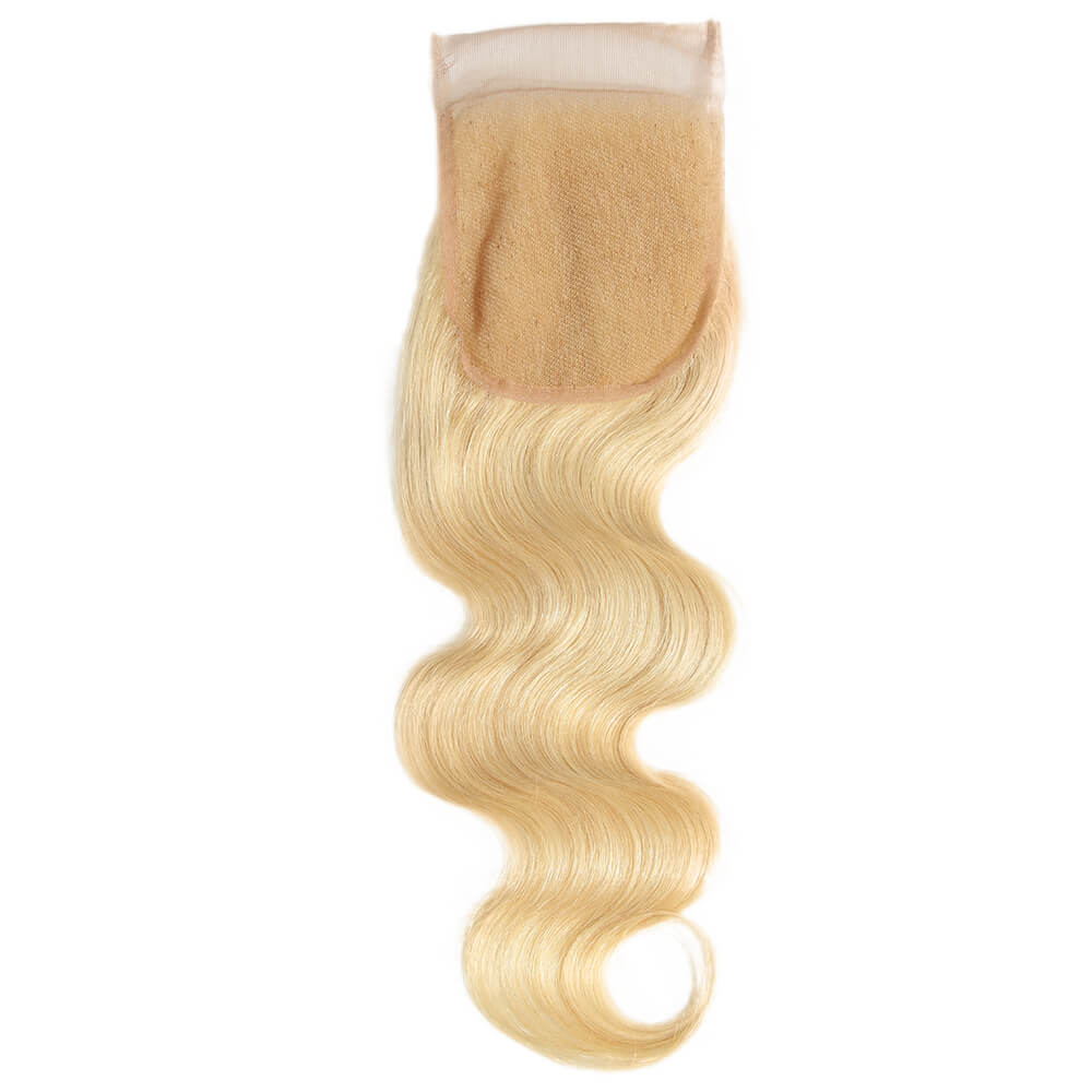 QVR Remy Human Hair 4*4 Blonde Body Wave Closure - Image 3