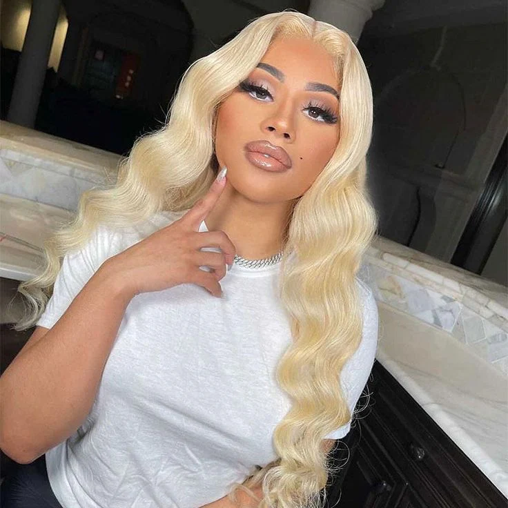 QVR Straight 613 Blonde Lace Part Wig Body Wave Wigs 13x4 Lace Frontal Human Hair Wigs - Image 4