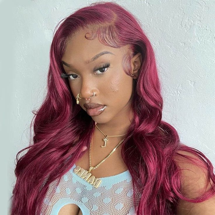 QVR New 99J HD 13x4 5x5 Lace Frontal Wigs Affordable Burgundy Straight Wigs - Image 7