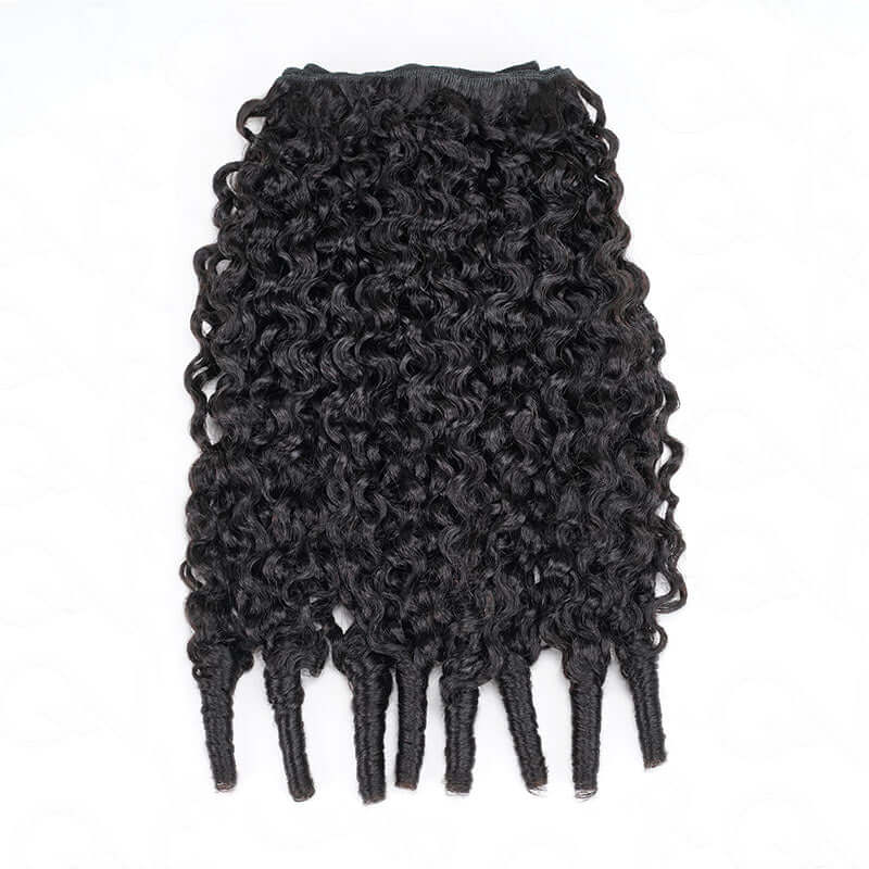 QVR Burmese Curly Hair Bundle With Spiral curls Double Drawn Virgin Human Hair Weave - Image 4