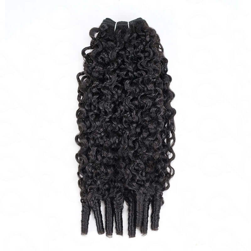 QVR Burmese Curly Hair Bundle With Spiral curls Double Drawn Virgin Human Hair Weave - Image 9