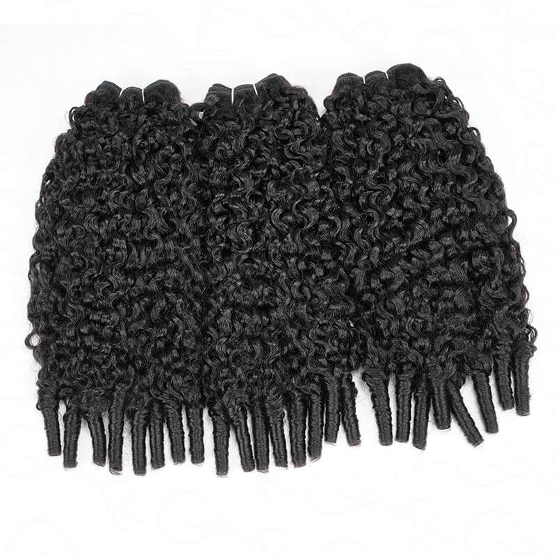 QVR Burmese Curly Hair Bundle With Spiral curls Double Drawn Virgin Human Hair Weave - Image 10