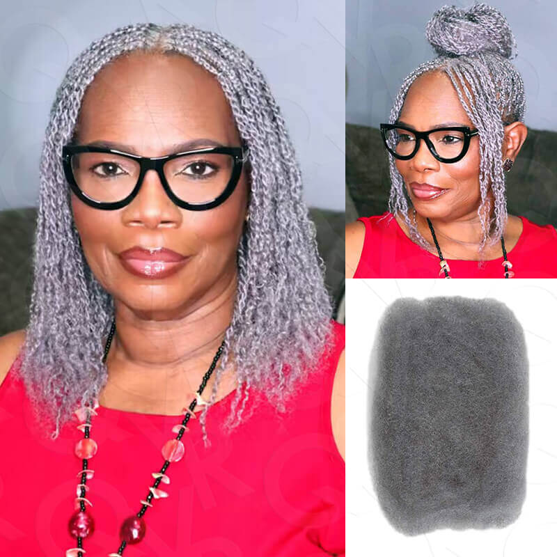 QVR Type 4C Afro Kinky Bulk Braiding Human Hair Extensions For Black Women - Image 17