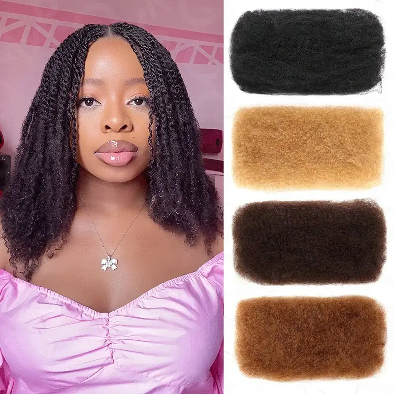 QVR Brazilian Remy Hair Afro kinky Bulk Human Hair For Braiding Dreadlock Hair - Image 15