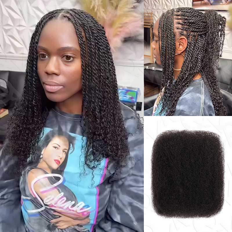 QVR Brazilian Remy Hair Afro kinky Bulk Human Hair For Braiding Dreadlock Hair - Image 3