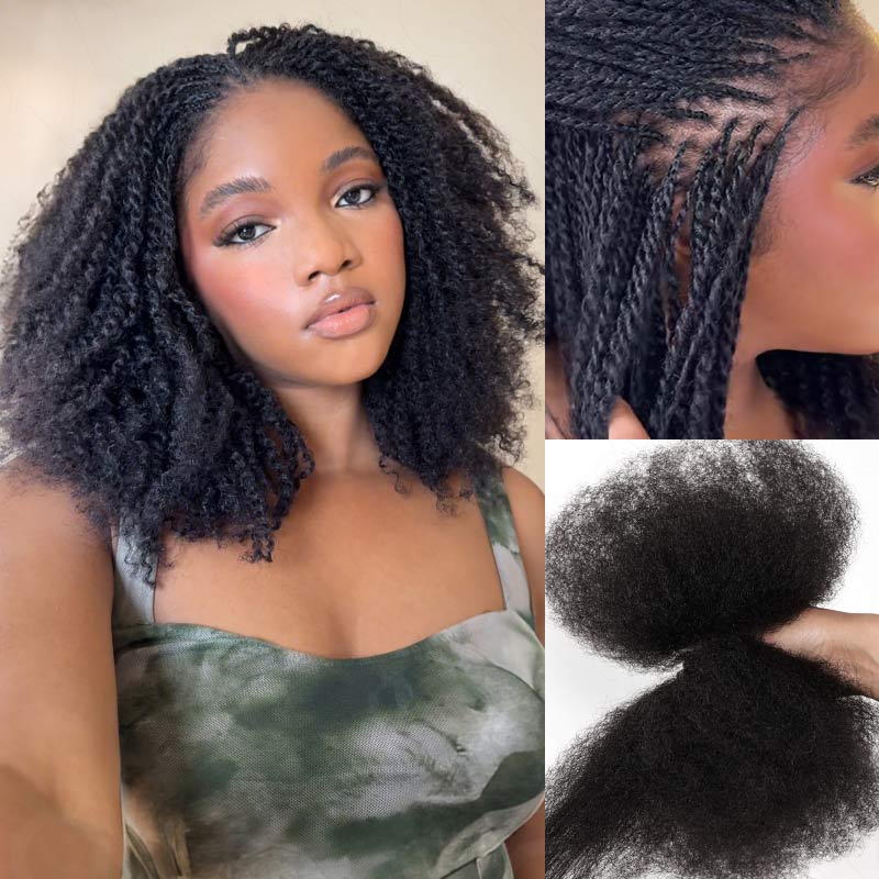 QVR Brazilian Remy Hair Afro kinky Bulk Human Hair For Braiding Dreadlock Hair - Image 6