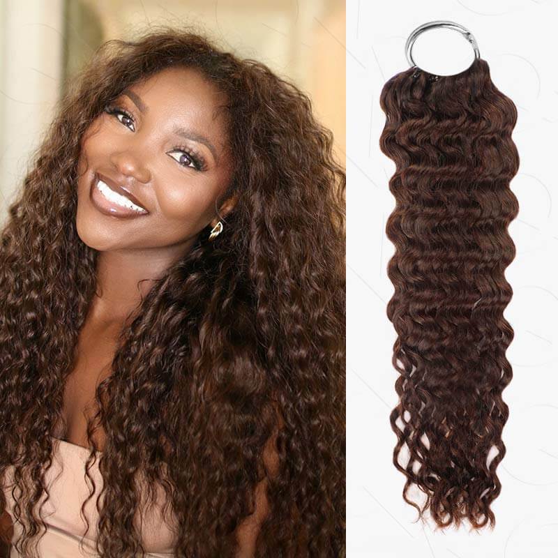 P3G5|Dark Brown Water Wave Miracle Knots Human Hair - Image 4