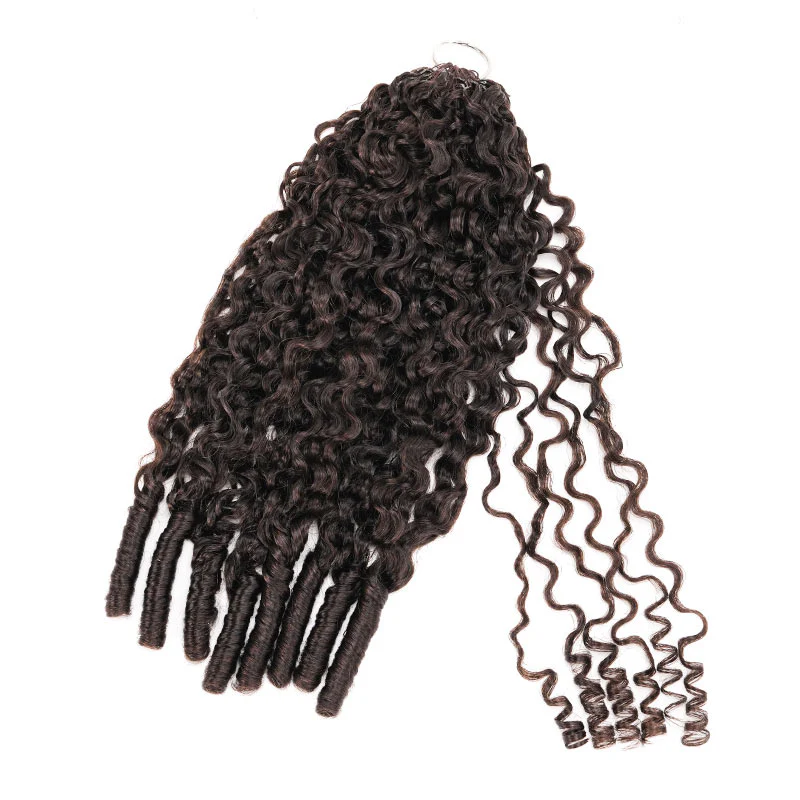 QVR Seamless Burmese Curly Feather Crochet Hair Highlight #P4/27 Machine Made Human Hair Extensions - Image 23