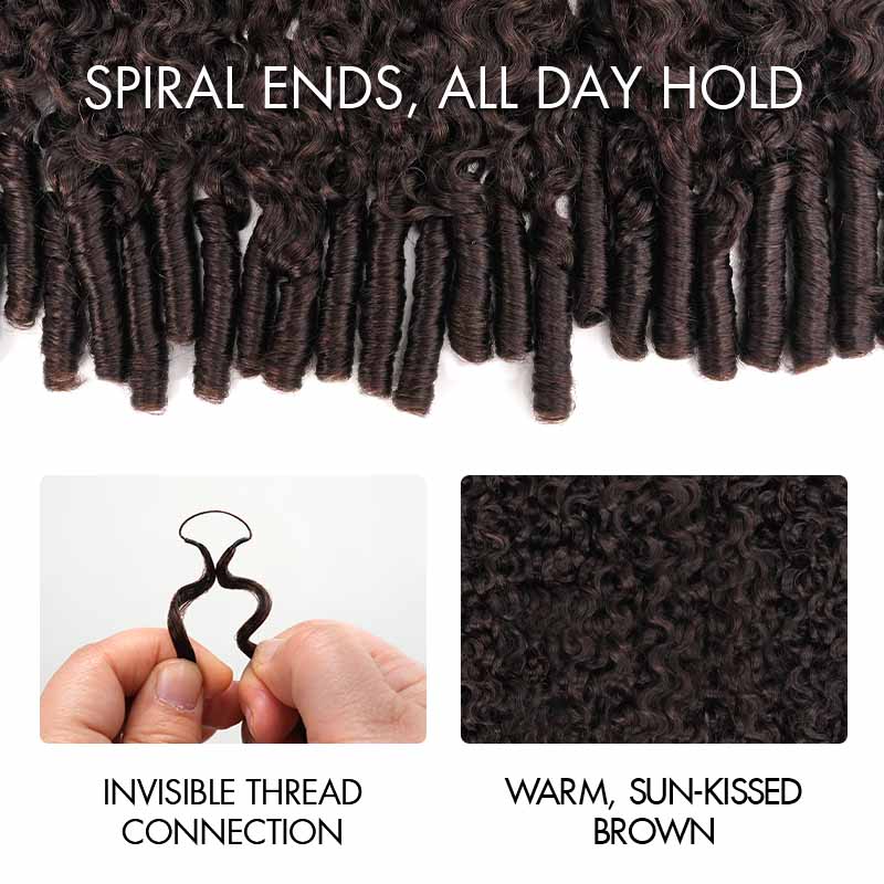 FLASH SALE|Dark Brown #4 Feather Crochet Hair - Image 8