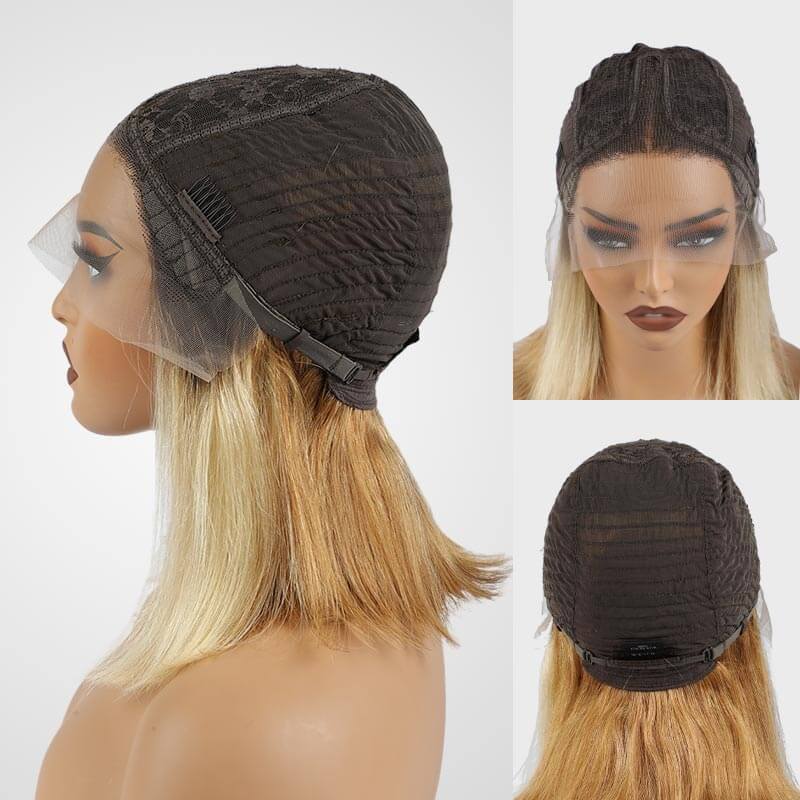 Flash Sale|Ombre 4/27/613 Straight T Lace Bob Wig - Image 5