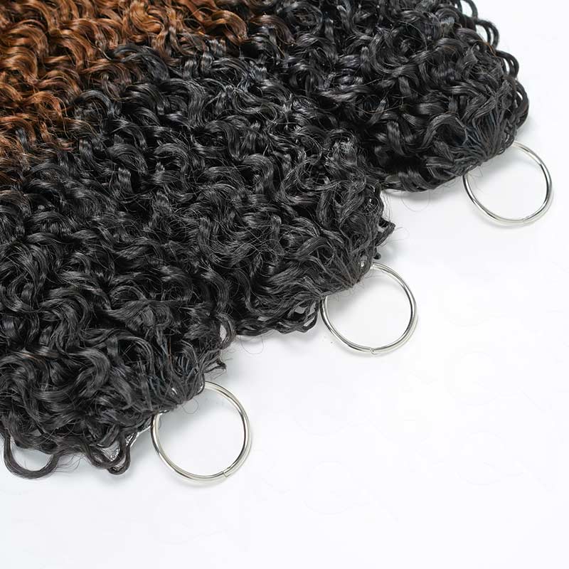 QVR #T1B/30 Feather Crochet Human Hair Burmese Curly Machine Made Crochet Weave Hair Extensions - Image 16