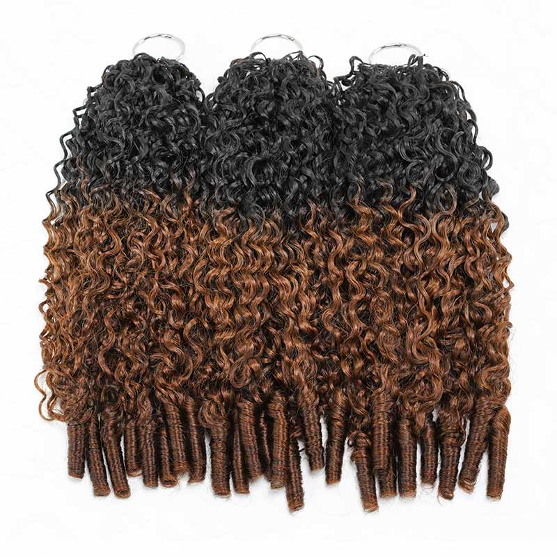 QVR #T1B/30 Feather Crochet Human Hair Burmese Curly Machine Made Crochet Weave Hair Extensions - Image 17