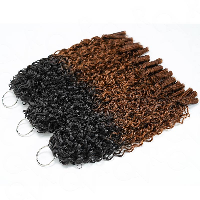 QVR #T1B/30 Feather Crochet Human Hair Burmese Curly Machine Made Crochet Weave Hair Extensions - Image 18