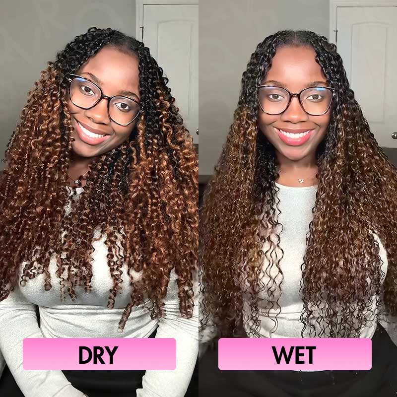 QVR #T1B/30 Feather Crochet Human Hair Burmese Curly Machine Made Crochet Weave Hair Extensions - Image 4
