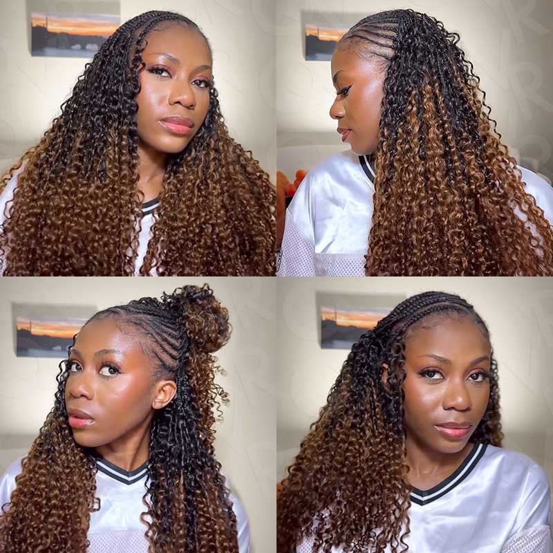 QVR #T1B/30 Feather Crochet Human Hair Burmese Curly Machine Made Crochet Weave Hair Extensions - Image 5
