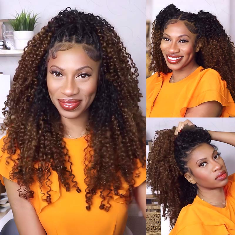 QVR #T1B/30 Feather Crochet Human Hair Burmese Curly Machine Made Crochet Weave Hair Extensions - Image 6