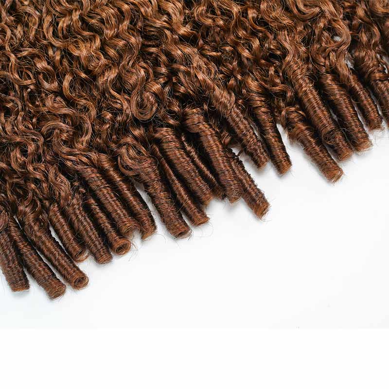 QVR #T1B/30 Feather Crochet Human Hair Burmese Curly Machine Made Crochet Weave Hair Extensions - Image 9