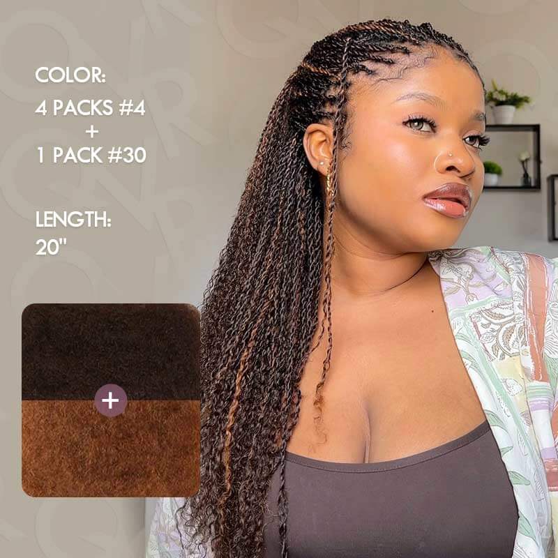 QVR #4+#30 Two Colors Afro Kinky Bulk Human Hair For Braiding DreadLock - Image 7