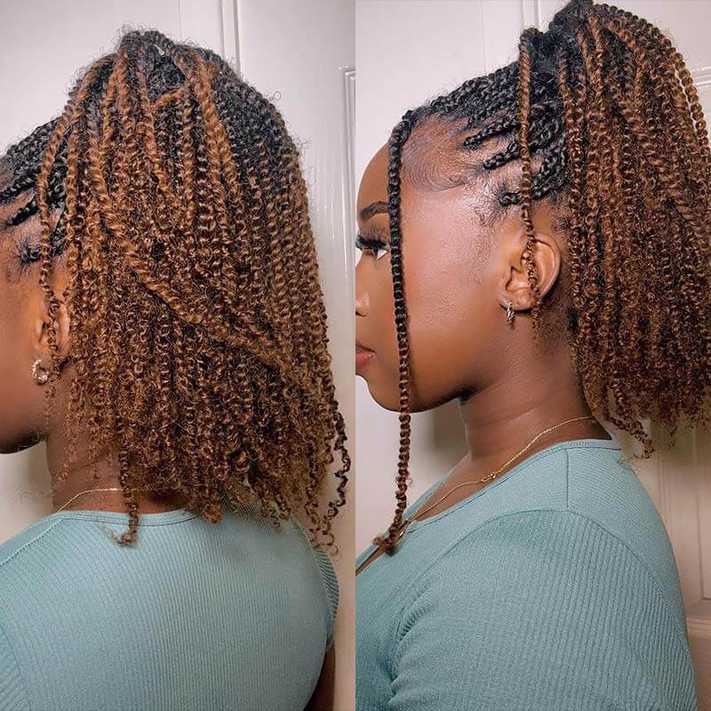 QVR Human Afro Kinky V Bulk Natural Curly Hair for Kinky Twist Crochet Braiding Hair - Image 6