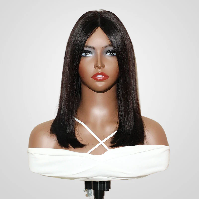 QVR Straight V Part Short Bob Human Hair Wig Realistic Hairline and Soft High-quality Hair - Image 4