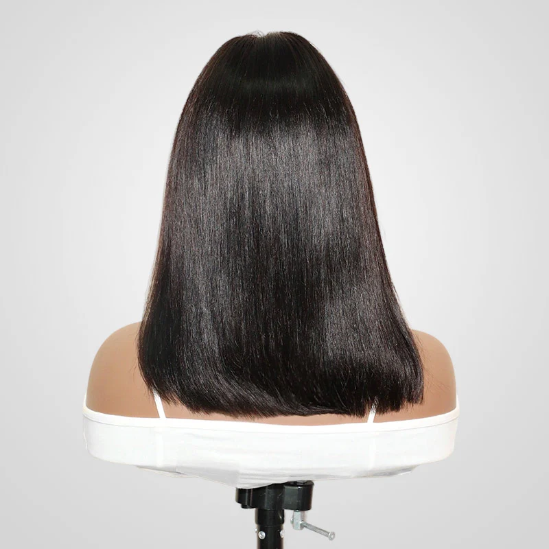 QVR Straight V Part Short Bob Human Hair Wig Realistic Hairline and Soft High-quality Hair - Image 5