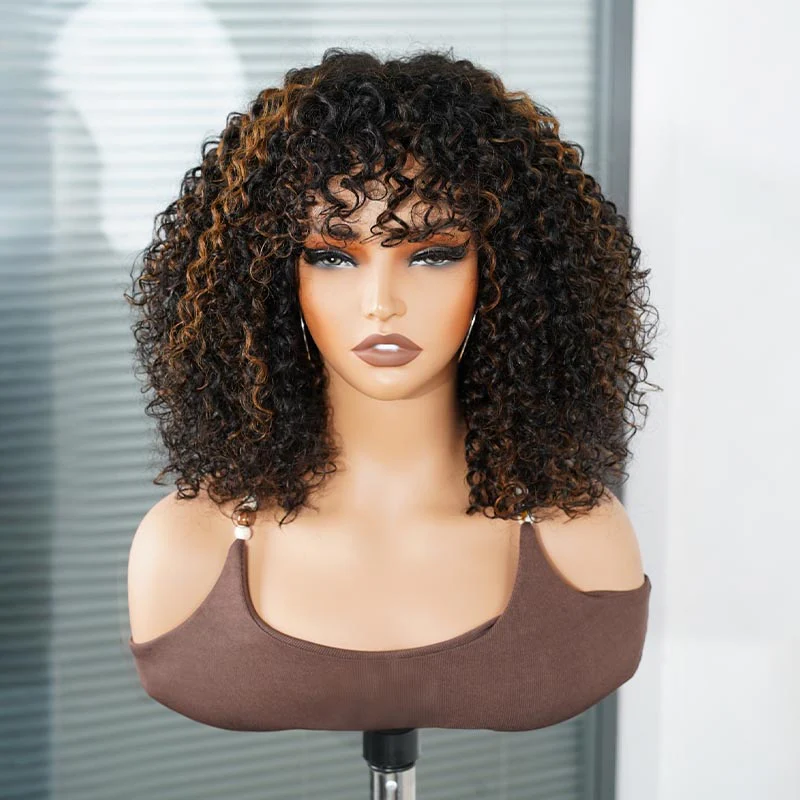 QVR Water Wave Short Pixie Bob Cut Wigs With Bangs For Black Women - Image 12
