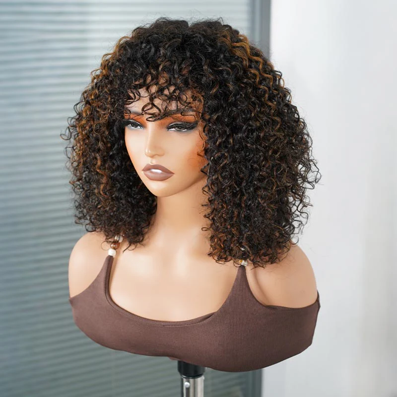 QVR Water Wave Short Pixie Bob Cut Wigs With Bangs For Black Women - Image 13