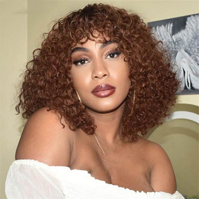 QVR Water Wave Short Pixie Bob Cut Wigs With Bangs For Black Women - Image 15