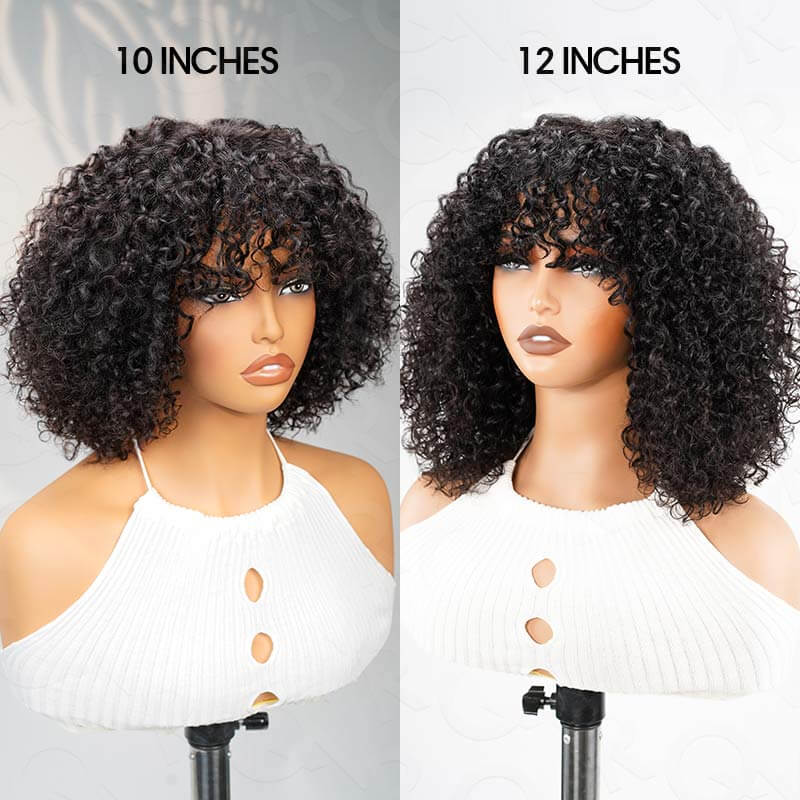 QVR Water Wave Short Pixie Bob Cut Wigs With Bangs For Black Women - Image 7