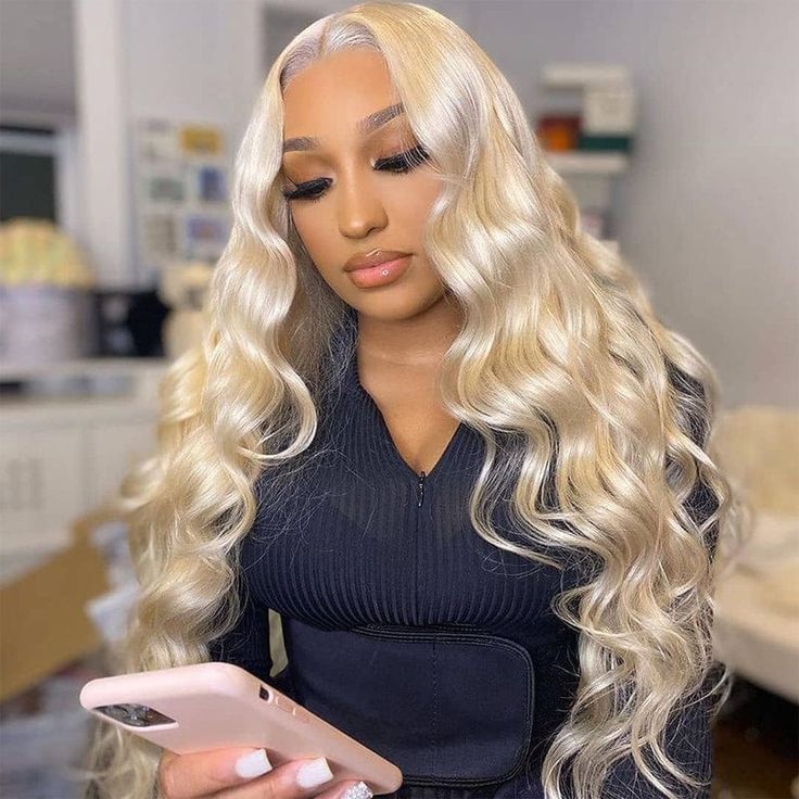 QVR Remy 613 Blonde 13X4 13X6 HD Transparent Lace Front Wig 100% Human Hair Wigs Body Wave Wigs - Image 4