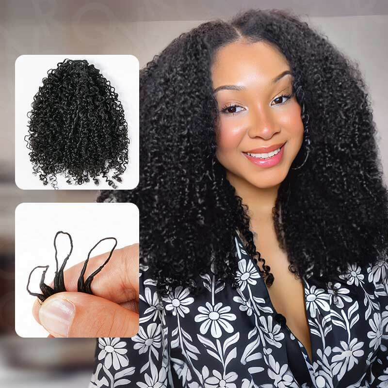 P3G5|Burmese Kinky Curly Feather Crochet Human Hair - Image 3