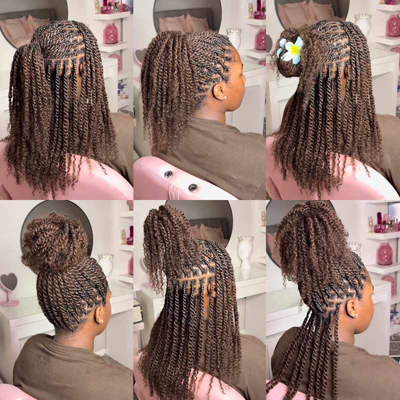 QVR Dark Brown Afro kinky Bulk Hair Extensions For Braiding Dreadlock Human Hair - Image 5