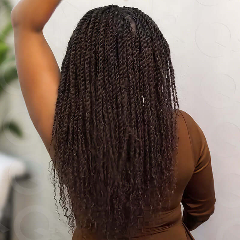 P3G5|Dark Brown Afro kinky Bulk Human Hair - Image 3