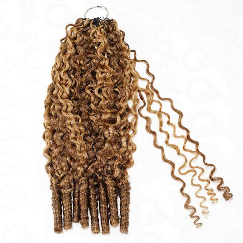 P3G5|Highlight #P4/27 Burmese Curly Feather Crochet Human Hair - Image 3