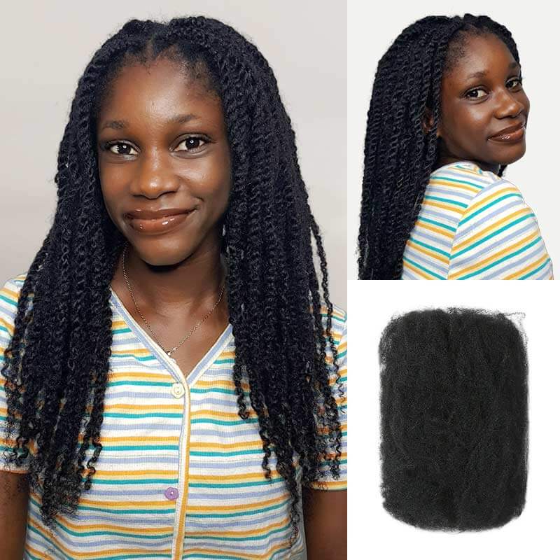 P3G5|Mix #4/30 Afro kinky Bulk Human Hair - Image 14