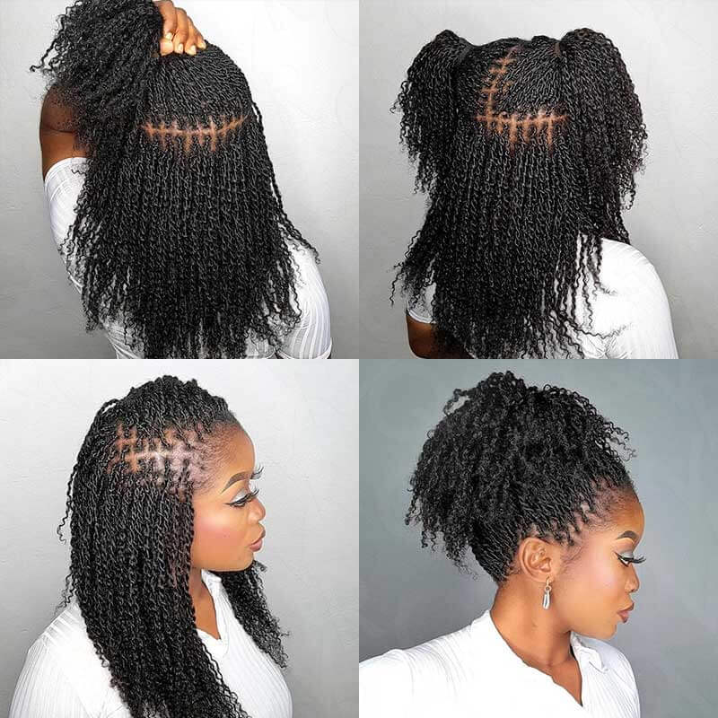 QVR Knotless Boho Island Twists with 100% Human Hair Curls - Image 4