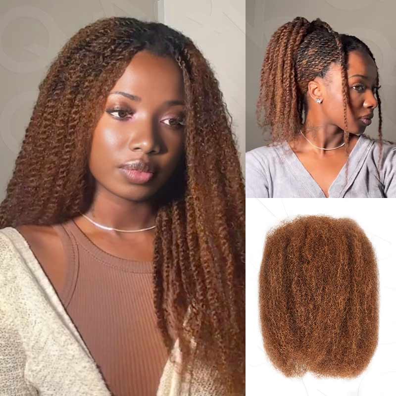 P3G5|Natural Black Afro kinky Bulk Human Hair - Image 10