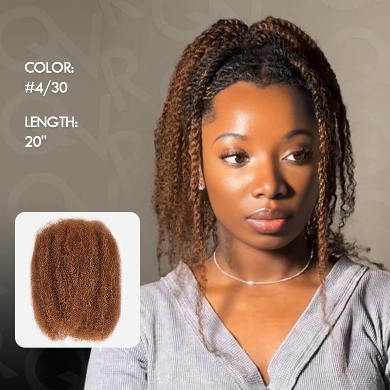 P3G5|Natural Black Afro kinky Bulk Human Hair - Image 11