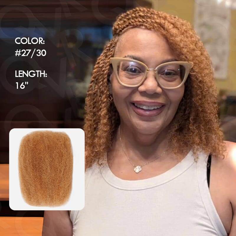 P3G5|Natural Black Afro kinky Bulk Human Hair - Image 13
