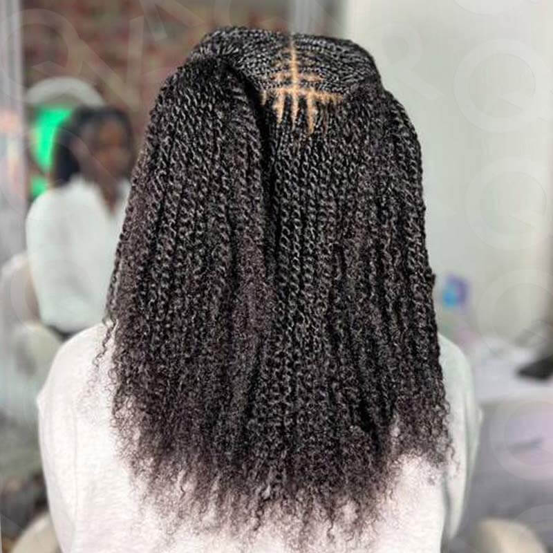 P3G5|Natural Black Afro kinky Bulk Human Hair - Image 4