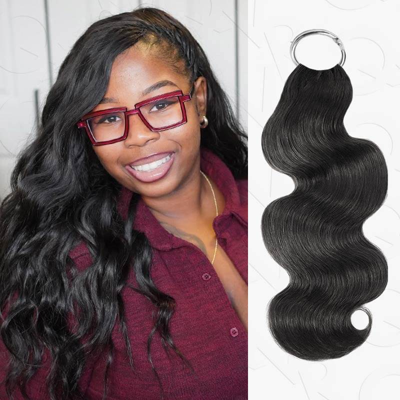 P3G5| Natural Black Small Kinky Curly Feather Crochet Hair - Image 6