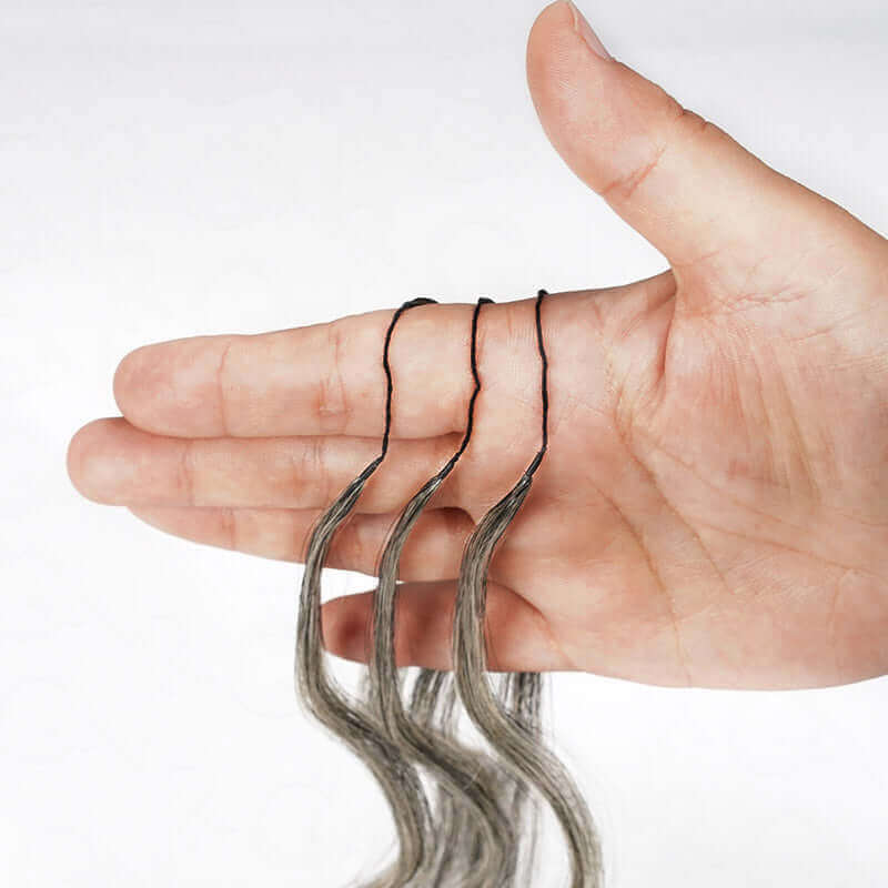 P3G5|Salt Pepper Small Kinky Curly Feather Crochet Human Hair - Image 17