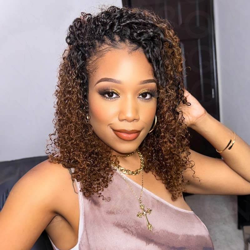 P3G5|#T1B/30 Small Kinky Curly Feather Crochet Hair - Image 3