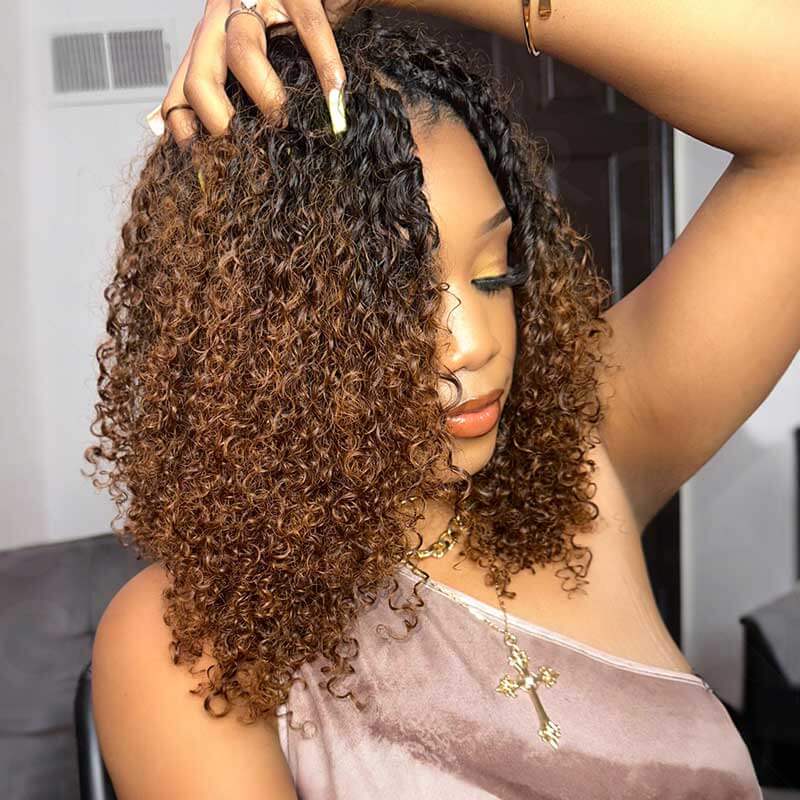 P3G5|#T1B/30 Small Kinky Curly Feather Crochet Hair - Image 4