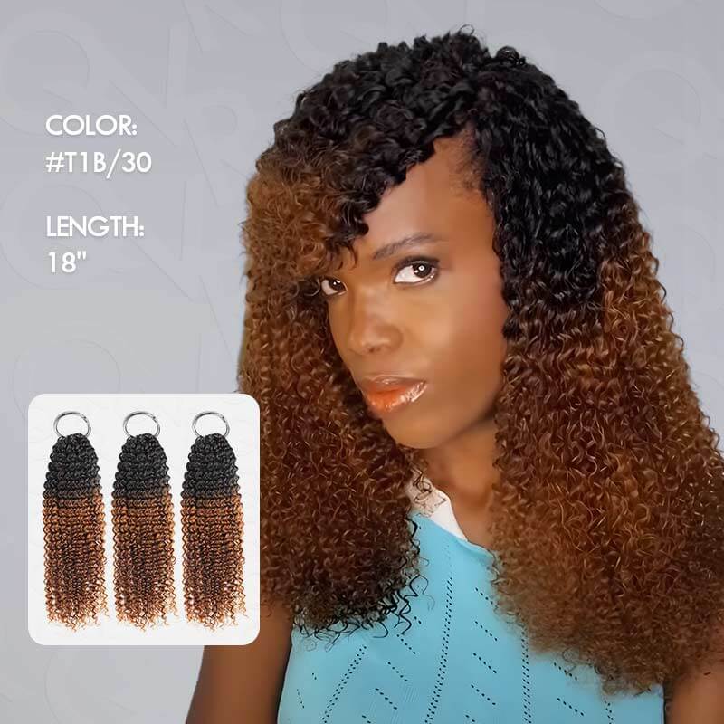 P3G5|#T1B/30 Small Kinky Curly Feather Crochet Hair - Image 7