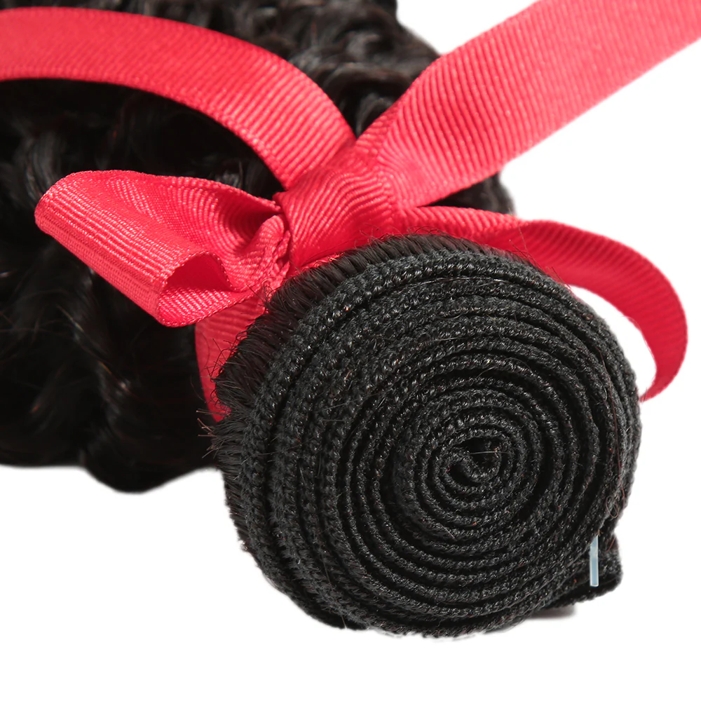 QVR Mongolian Human Hair Bundles Virgin Kinky Curly Jerry Curl Hair 3 Bundles Natural Color - Image 5