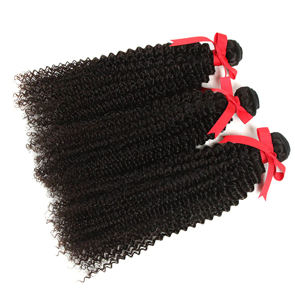 QVR Mongolian Human Hair Bundles Virgin Kinky Curly Jerry Curl Hair 3 Bundles Natural Color - Image 7